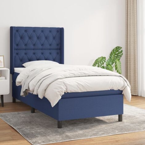 Cama box spring con colchón tela azul 80x200 cm vidaXL (1/5)