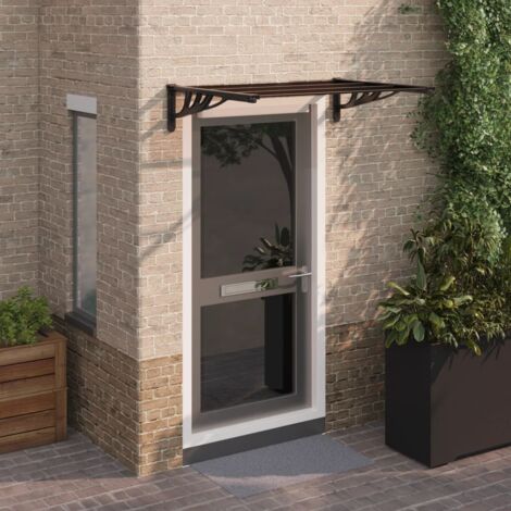Marquesina de puerta policarbonato negro 122x90 cm vidaXL