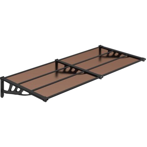 Marquesina de puerta policarbonato negro 199x90 cm vidaXL