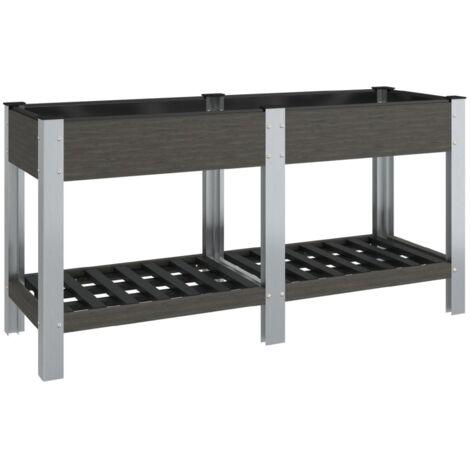 Arriate de jardín con estante WPC gris 175x50x75 cm vidaXL (1/5)