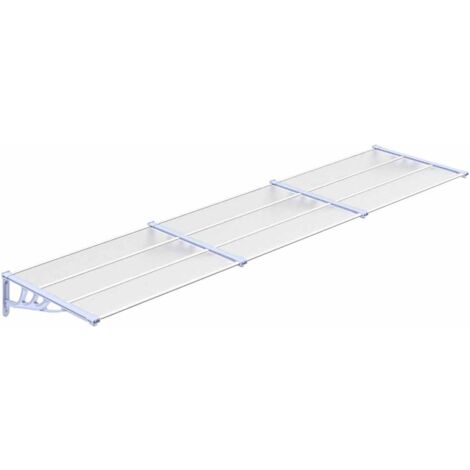 Marquesina puerta policarbonato gris y transparente 358,5x90cm vidaXL