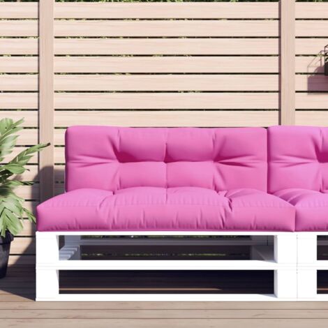 Cojines para sofá de palets 2 piezas tela rosa vidaXL