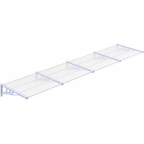 Marquesina puerta policarbonato gris y transparente 396x90 cm vidaXL