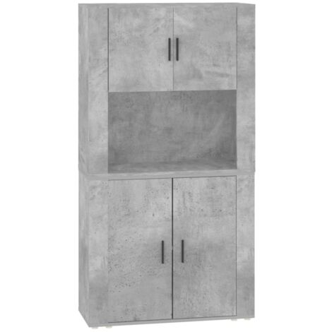 Aparador alto madera contrachapada gris hormigón vidaXL