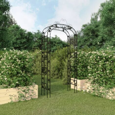 Arco de jardín acero negro 116x45x240 cm vidaXL