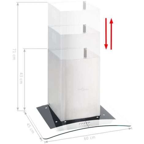 Campana extractora de pared 60 cm acero inoxidable 756 m³/h LED vidaXL