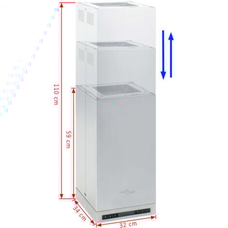 Campana extractora isla pantalla LCD sensor táctil 756 m³/h LED vidaXL