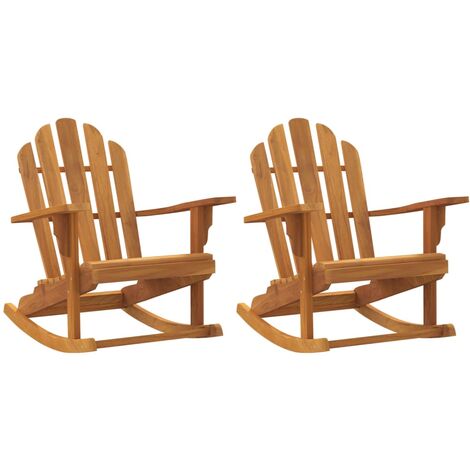 Silla mecedora jardín 2 uds Adirondack teca maciza 79x100x103cm vidaXL (1/5)