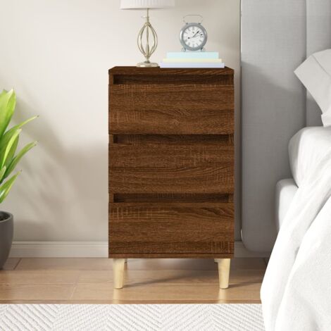 Mesita de noche madera contrachapada roble marrón 40x35x70 cm vidaXL