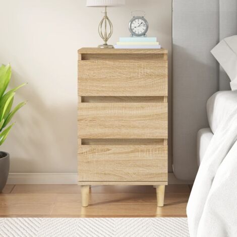 Mesita de noche madera contrachapada roble sonoma 40x35x70 cm vidaXL