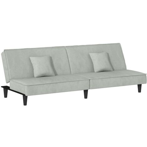 Naomi Home Sofá cama futón blanco, futón de piel sintética con  reposabrazos, sofá cama blanco con patas de metal, sofá cama extraíble,  sofá cama