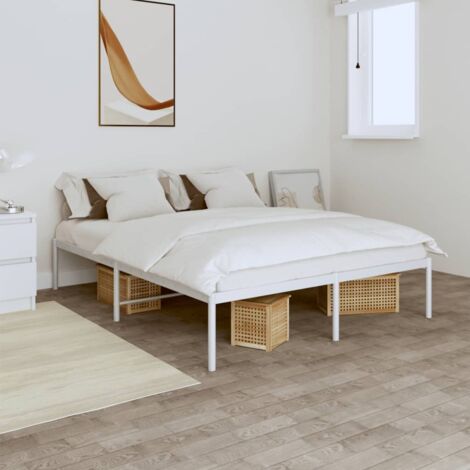 Estructura de cama sin colchón metal blanco 140x200 cm vidaXL