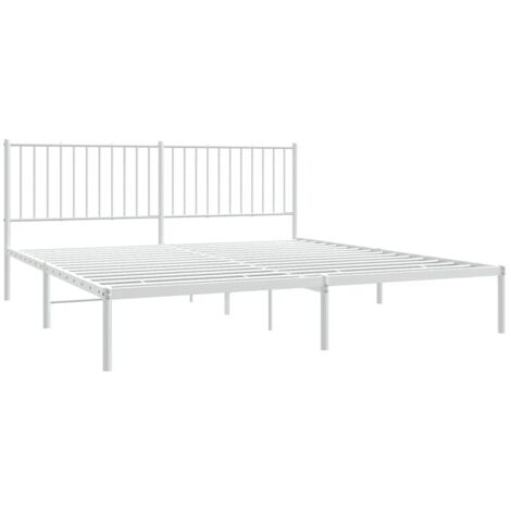 Estructura cama sin colchón con cabecero metal blanco 183x213cm vidaXL