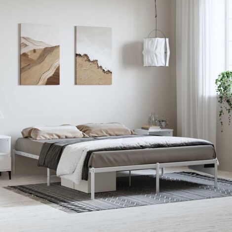 Estructura de cama sin colchón metal blanco 150x200 cm vidaXL