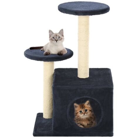 Rascador para gatos con poste de sisal azul oscuro 60 cm vidaXL
