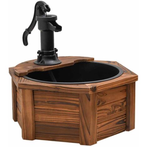 Fuente de agua con bomba madera maciza de abeto 57x57x53 cm vidaXL