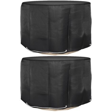 Fundas para muebles de jardín 2 uds 6 ojales redonda Ø125x75 cm vidaXL