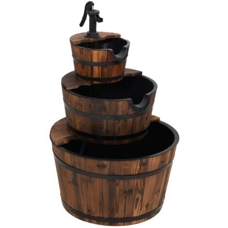 Fuente de agua con bomba madera maciza de abeto 60x60x94 cm vidaXL (1/6)
