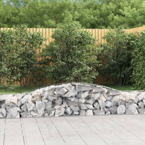 Cestas de gaviones 2 uds forma de arco hierro 400x50x40/60 cm vidaXL