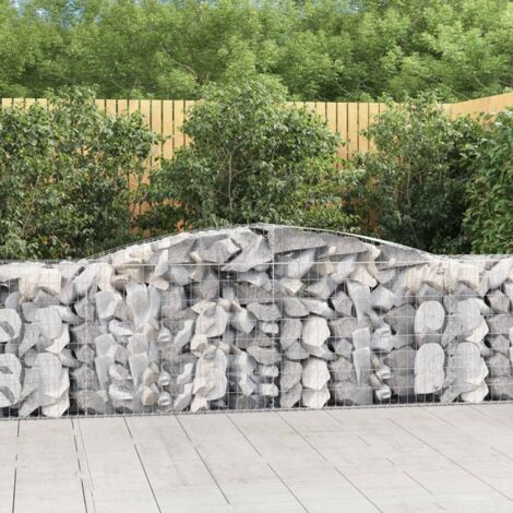 Cestas de gaviones 6 uds forma de arco hierro 400x50x80/100 cm vidaXL