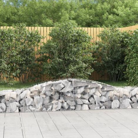 Cestas de gaviones 6 uds forma de arco hierro 400x50x40/60 cm vidaXL