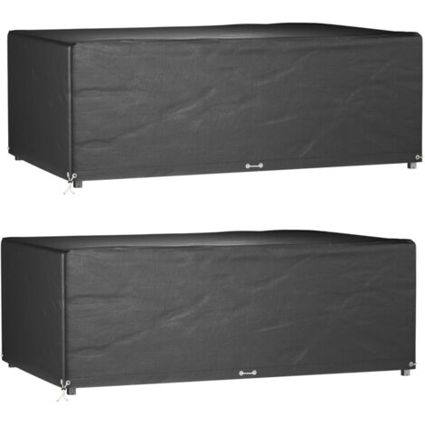 Fundas muebles jardín 2 uds 12 ojales rectangular 213x132x75 cm vidaXL