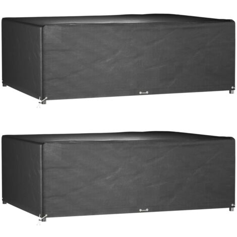 Fundas muebles jardín 2 uds 12 ojales rectangular 270x180x90 cm vidaXL
