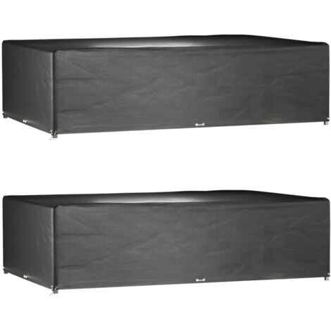 Fundas muebles jardín 2 uds 16 ojales rectangular 325x205x90 cm vidaXL