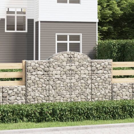Cestas gaviones 10 uds forma de arco hierro 200x30x120/140 cm vidaXL