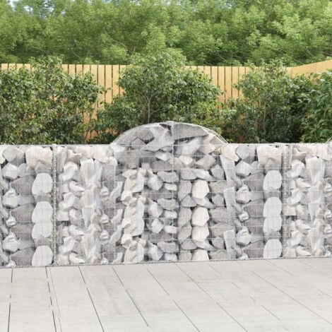 Cestas gaviones 18 uds forma de arco hierro 200x30x100/120 cm vidaXL