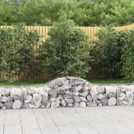 Cestas de gaviones 12 uds forma de arco hierro 200x50x40/60 cm vidaXL