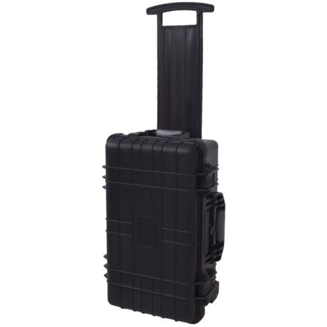 vidaXL Carrito caja de herramientas con gomaespuma dentro - Negro