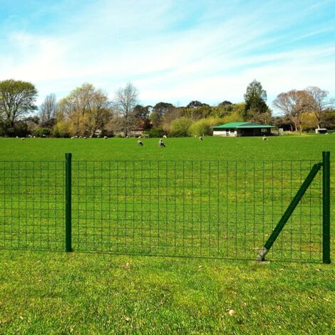 Set de euro valla acero verde 10x1,5 m vidaXL