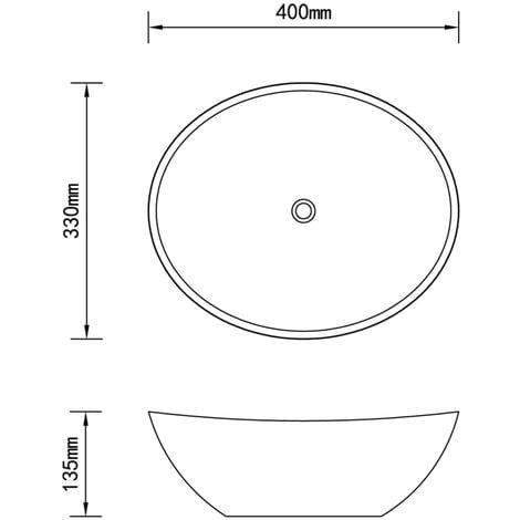 Lavabo ovalado de cerámica blanco 40x33 cm vidaXL