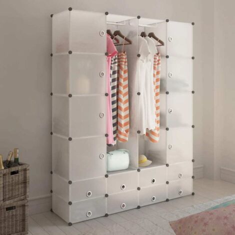 Armario modular con 18 compartimentos blanco 37x146x180,5 cm vidaXL