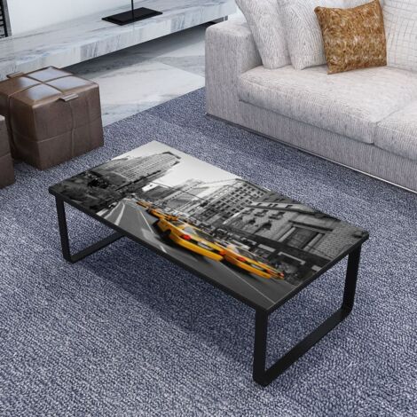 Mesa de centro con tablero de cristal rectangular vidaXL