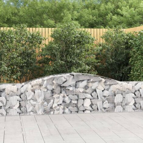 Cesta de gaviones forma arco hierro galvanizado 400x30x60/80 cm vidaXL