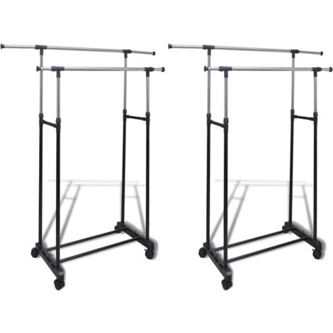 Perchero ajustable para ropa 2 barras 2 unidades vidaXL