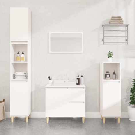 Armario de baño madera contrachapada blanco 65x33x60 cm vidaXL