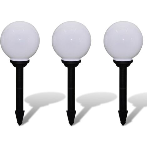 Lámparas de camino de jardín 3 uds LED 20 cm con pincho vidaXL