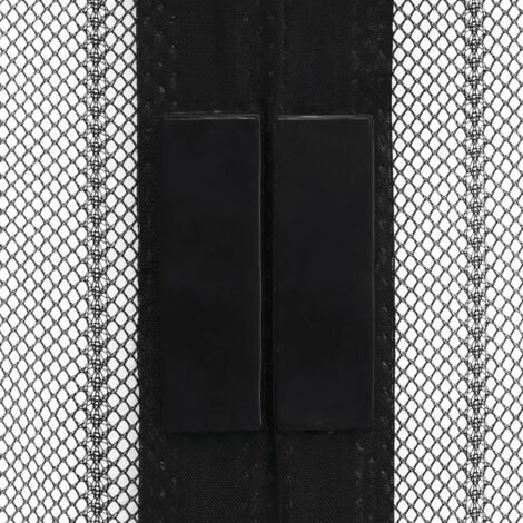 Cortina mosquitera para puerta 2 uds imán negro 210 x 100 cm vidaXL