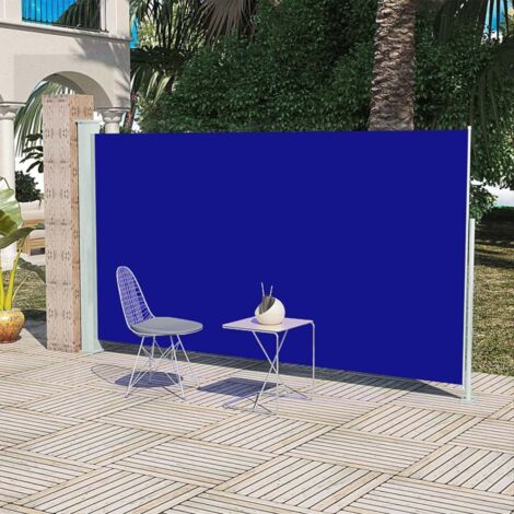 Toldo lateral de jardín o terraza azul 160x300 cm vidaXL