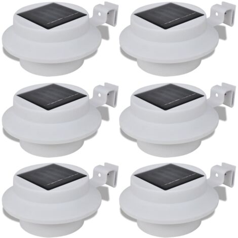 Foco solar blanco para vallas de jardín, 6 unidades vidaXL
