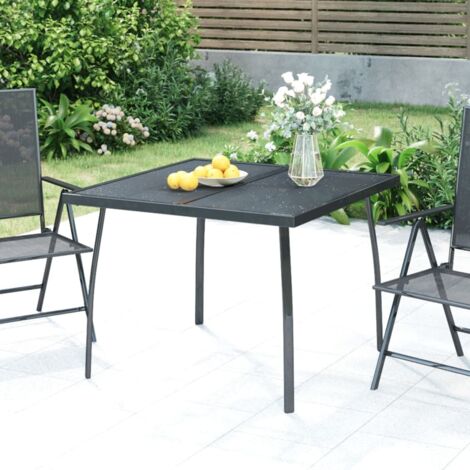 Mesa de jardín malla de acero gris antracita 100x100x72 cm vidaXL
