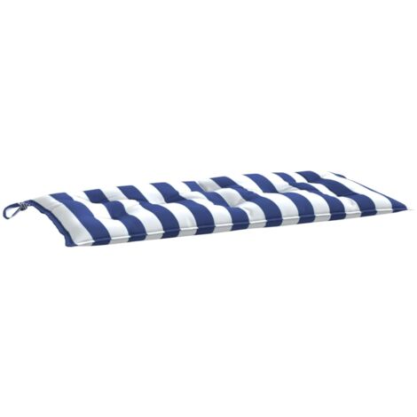 Cojín banco jardín tela Oxford a rayas azul y blanco 100x50x7cm vidaXL