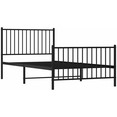 Estructura cama sin colchón con estribo metal negro 100x200 cm vidaXL