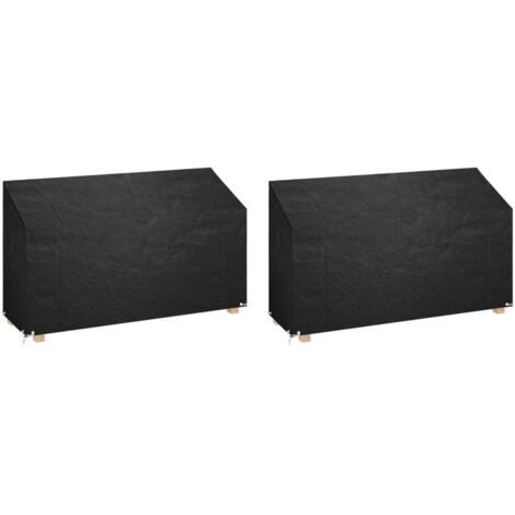 Fundas bancos jardín 2 uds 12 ojales polietileno 210x70x70/88cm vidaXL
