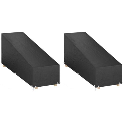 Fundas tumbonas 2 uds 12 ojales polietileno 200x65x35/60 cm vidaXL