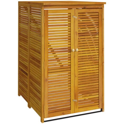Cobertizo para cubo de basura madera maciza acacia 70x89x117 cm vidaXL