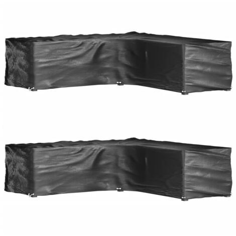Fundas muebles jardín forma de L 2 uds 16 ojales 250x250x70 cm vidaXL